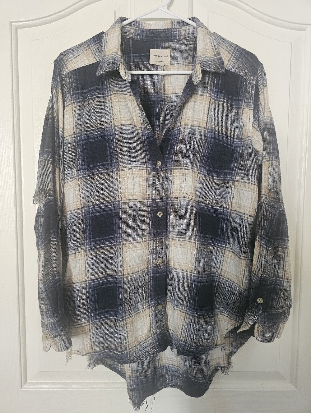 American Eagle Distressed Flannel
